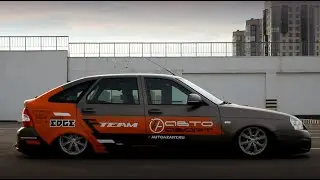 Автозвук. Громкая и низкая. Lada PRIORA на пневме. Красивый клип