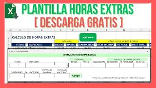 Plantilla para Calcular HORAS EXTRAS en Excel [Descarga GRATIS] -planilla de excel para HORAS EXTRAS