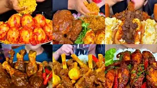 ASMR EATING SPICY CHICKEN CURRY, MUTTON CURRY, EGG CURRY | BEST INDIAN FOOD MUKBANG |Foodie India|