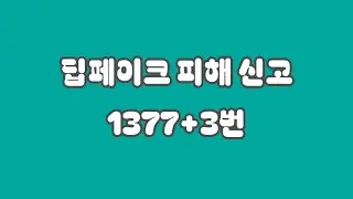 [일부공개영상] 딥페이크 피해신고(1377+3번)