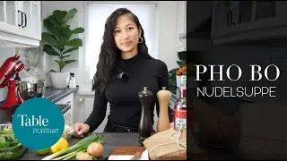 Pho Bo / Vietnamese Noodle Soup / Table Portrait