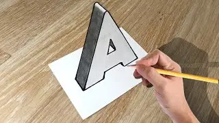How to draw 3d A on paper for beginners