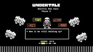 Hardmode no heal UnderTale:Neutral Run Sans fight Phase 3 Remake