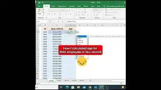 Excel Tutorials for Beginners | Age Calculations Formula 