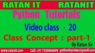 Python Tutorial || Video Class- 20 || python class Concept || By Ratan sir