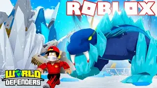 *NEW* FIRE & ICE DINOS in Roblox WORLD DEFENDERS...
