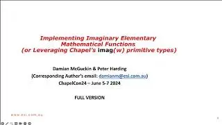 ChapelCon '24: Implementing Imaginary Elementary Mathematical Functions