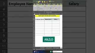 Best Way to do Data Entry in Microsoft Excel | Data Entry in Excel #shorts #exceltipsandtricks #yt