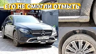 The owner was unable to wash his Mercedes after the winter.