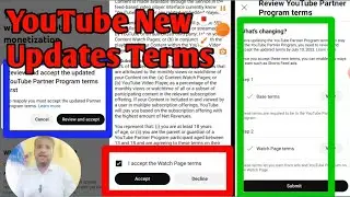 Review And Accept The Uploaded YouTube Partner Program Terms First | YouTube New Updates Terms 2023