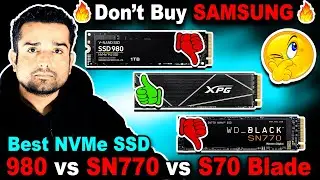 🛑Don't Buy Samsung 980🛑Samsung 980 vs WD SN770 vs XPG S70 Blade🛑Best NVMe SSD 2023