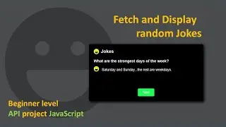Fetch and display random jokes | Javascript api tutorial for beginners | Fetch API