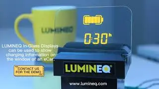 LUMINEQ transparent in-glass displays for showing eCar charging & battery status on the car window