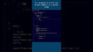 C++ program to print all prime numbers in a given range.