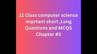 Class 11 Computer Science Chapter 6 Important Questions