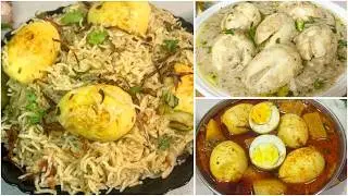 How To Make Easy Recipes With Eggs| White Egg Korma | Egg White Pulao | Aloo Anda Curry Recipe