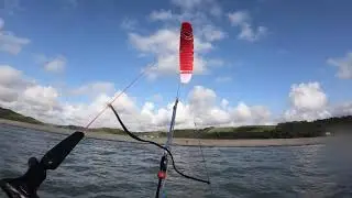 Super light wind kitesurfing sesh, 3-10mph Llanrhystud - Ozone Chrono V2