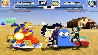 Homer, Aardvark, Bloo & Courage  VS  Gwen, Cartman, Jellybean & Hanazuki