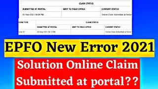 😡 EPFO New Error Online claim submitted at portal live solution 2021 | online claim submitted portal