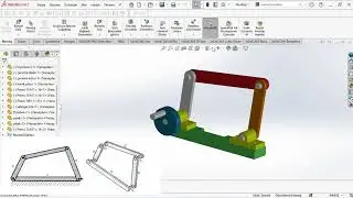 SOLİDWORKS | 4 çubuk mekanizması | Çizimi ve Montajı