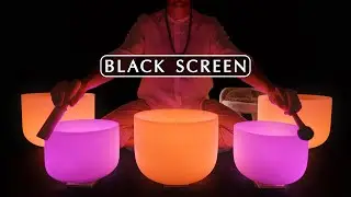 **HEALING SLEEP** Black Screen | Crystal Singing Bowls for Restorative Rest