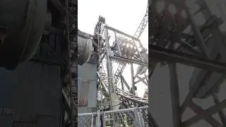 The saw blades of saw the ride at Thorpe park