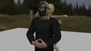 Guy gets choked by a skeleton