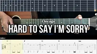 Hard to Say I'm Sorry - Chicago | EASY Guitar Lessons TABS - Guitar Tutorial