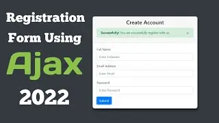 Without Page Refreshing Registration Form Using Ajax, PHP With Mysql 2022 | CodeWithNizami | 