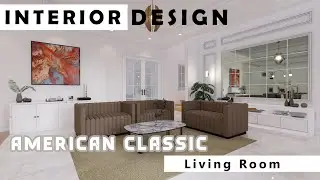 Desain Interior Living Room (American Classic), Manyar - Surabaya |Enscape 3.3|Archicad 23