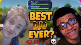 WORLD RECORD !! 42 KILLS !! Ninja Plays With Myth DUO (Fortnite Battle Royale)