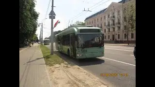 Минск, поездка на троллейбусе БКМ-321, парк.№ 5608, марш.41 (26.05.2023)