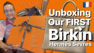 Our First Hermes Birkin 35 Togo ETOUPE GHW Unboxing from Paris | Carlo&Seb