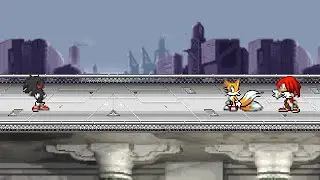 SSF2 Mod Battle: Dark Super Sonic Vs Tails and Knuckles