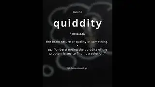 Quiddity  #vocabulary #wordoftheday