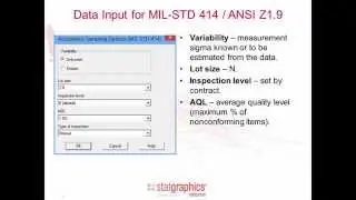 Acceptance Sampling for Variables: MIL-STD 1916 and ANSI Z1.9