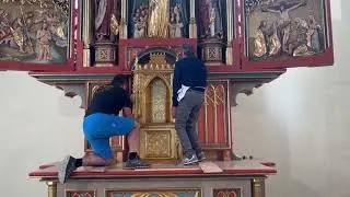 Installation du tabernacle de l'autel du Rosaire