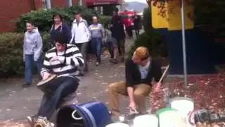 College kids Bucket Band at Keene NH Pumpkin Fest 2013