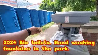 2024 Bio toilets. Hand washing fountains in the park.