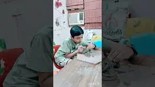 Sid celebrating Ganesh Chaturthi by making clay Ganesh ji #sid #superhappy #ganeshchaturthi #ganesh
