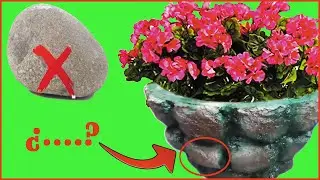 FLOWER POT OR PLANTS POT. ARE STONES? You´ll NOT believe how easy it is to do this CEMENT IDEAS!
