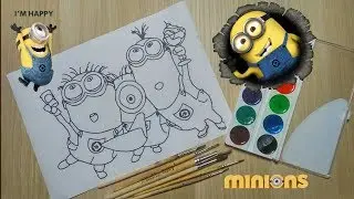 Coloring minion for kids / Волшебная раскраска миньонов  для детей