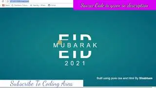 Eid Mubarak - Html Css Template - With Source Code - Pure Css Transition Effect #Short