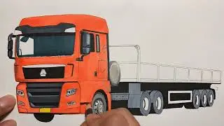 Hand-painted with marker pen Sinotruk Shande semi-trailer