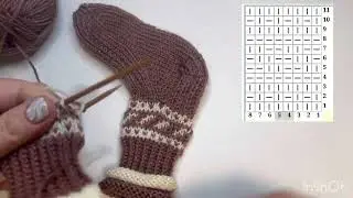 Носки спицами для мальчика 2-3 года