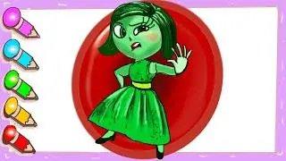 How to draw Inside Out Disgust Easy | Inside out 2 movie character #disgust #insideout2 #insideout