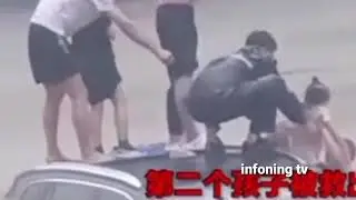VIDEO VIRAL ~ DETIK - DETIK PENYELAMATAN WARGA CINA TERJEBAK DIDALAM MOBIL