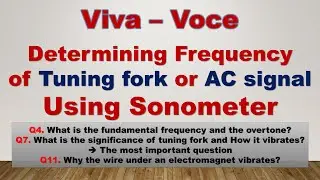 Sonometer | Viva Voce | Frequency of Tuning fork or AC signal