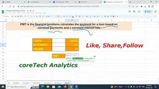 PMT function in Google sheet / MS Excel