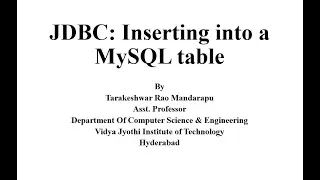 JDBC | Inserting records into a MySQL Table
